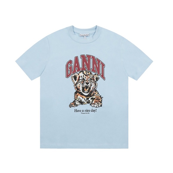 Ganni Tops - Ganni Sky Blue Short Sleeve Tee